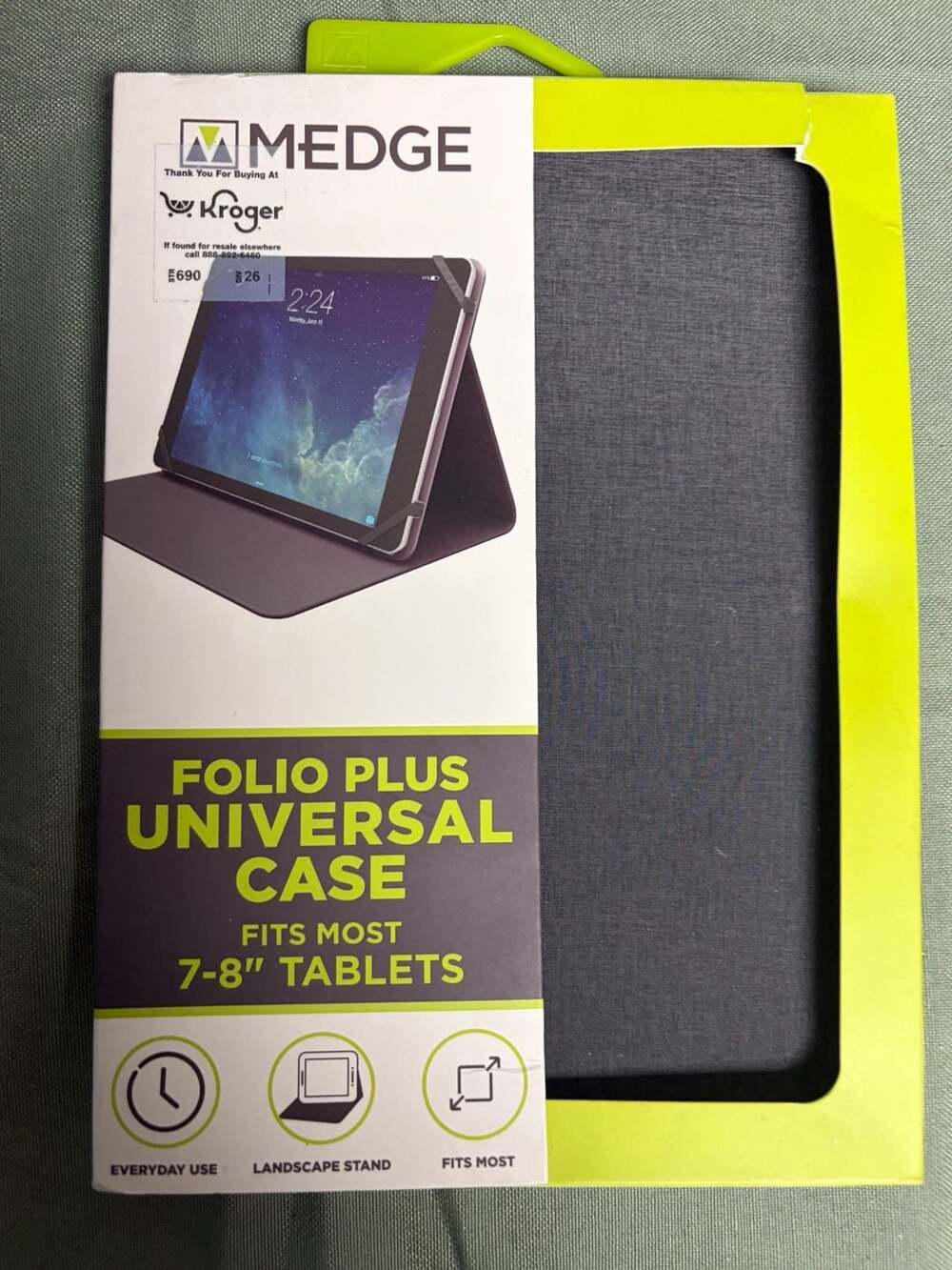 M-Edge Folio Plus Universal Case Fits Most 7-8" Tablets Gray
